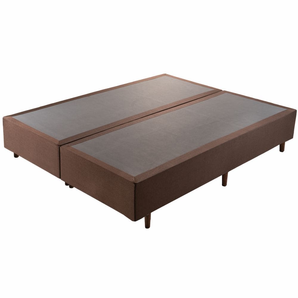 Base Cama Box King Hellen Strong largura de 193 cm altura de 38 cm marrom