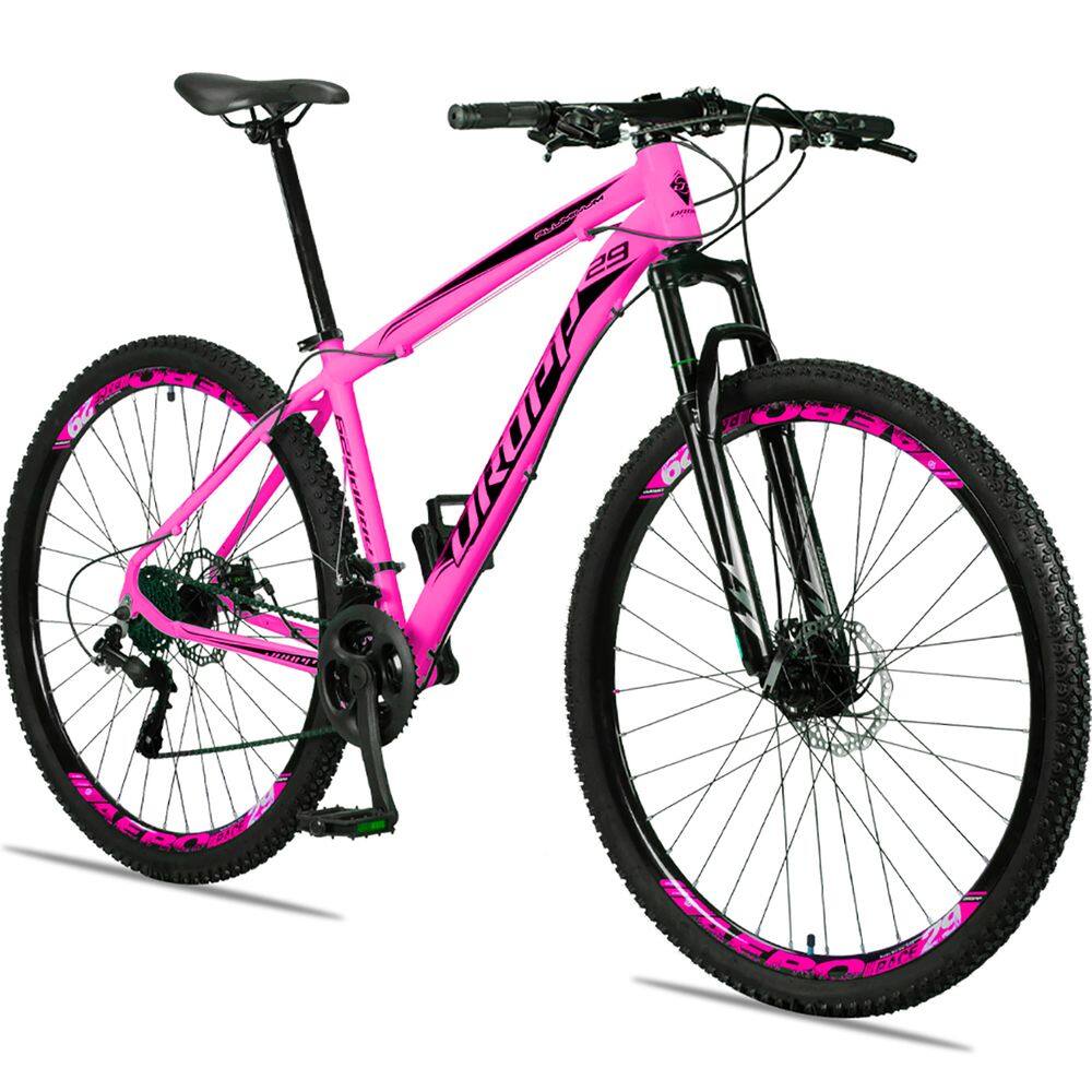 Bicicleta Dropp Aluminum Disc M Aro 29 Susp. Dianteira 21 Marchas - Rosa/preto