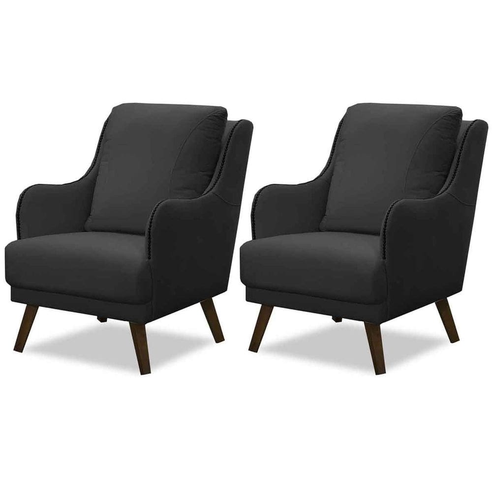 Kit 2 Poltronas para Sala Decorativas c/ Tachas Sarah