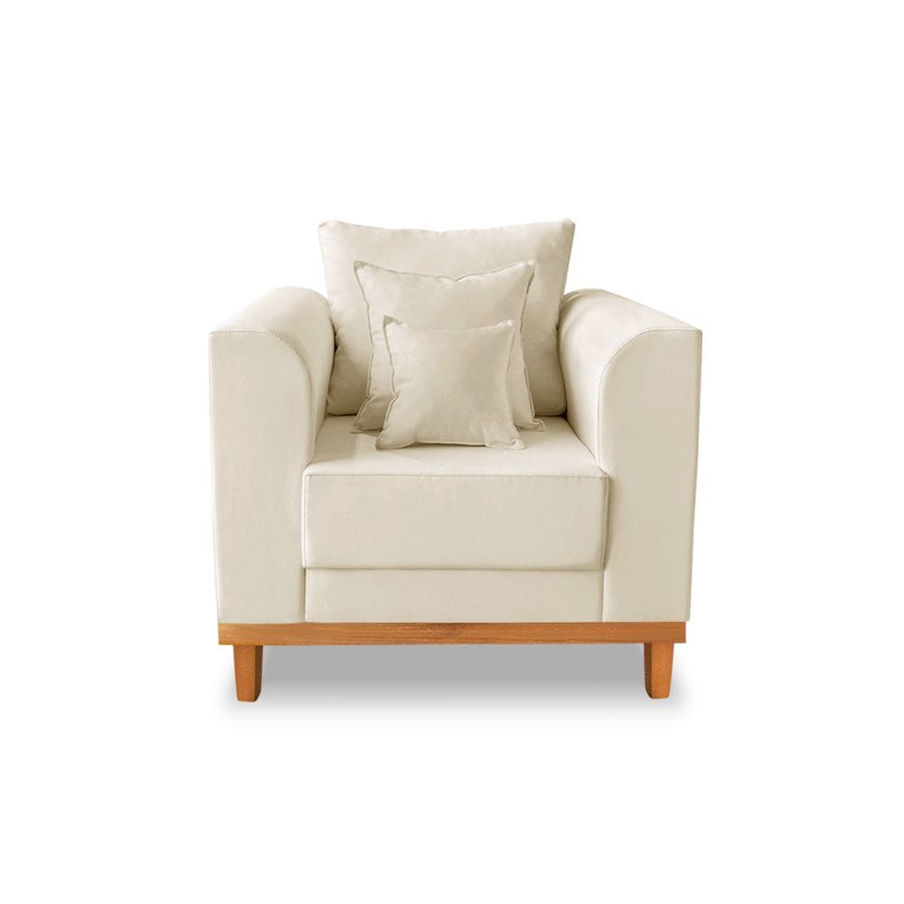 Poltrona Viena Beny Suede Bege