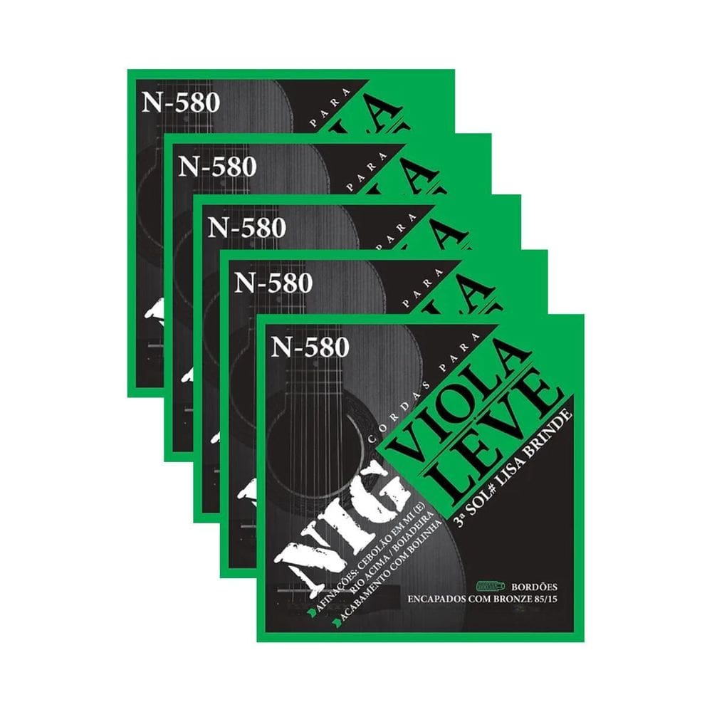 Kit 5 Encordoamento Viola Leve Nig N580 85/15
