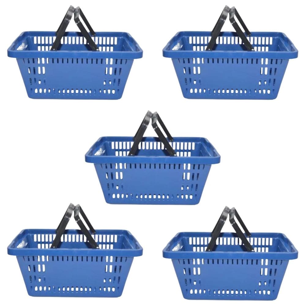Kit 5 Cesta Plástica de Supermercado 13 Litros