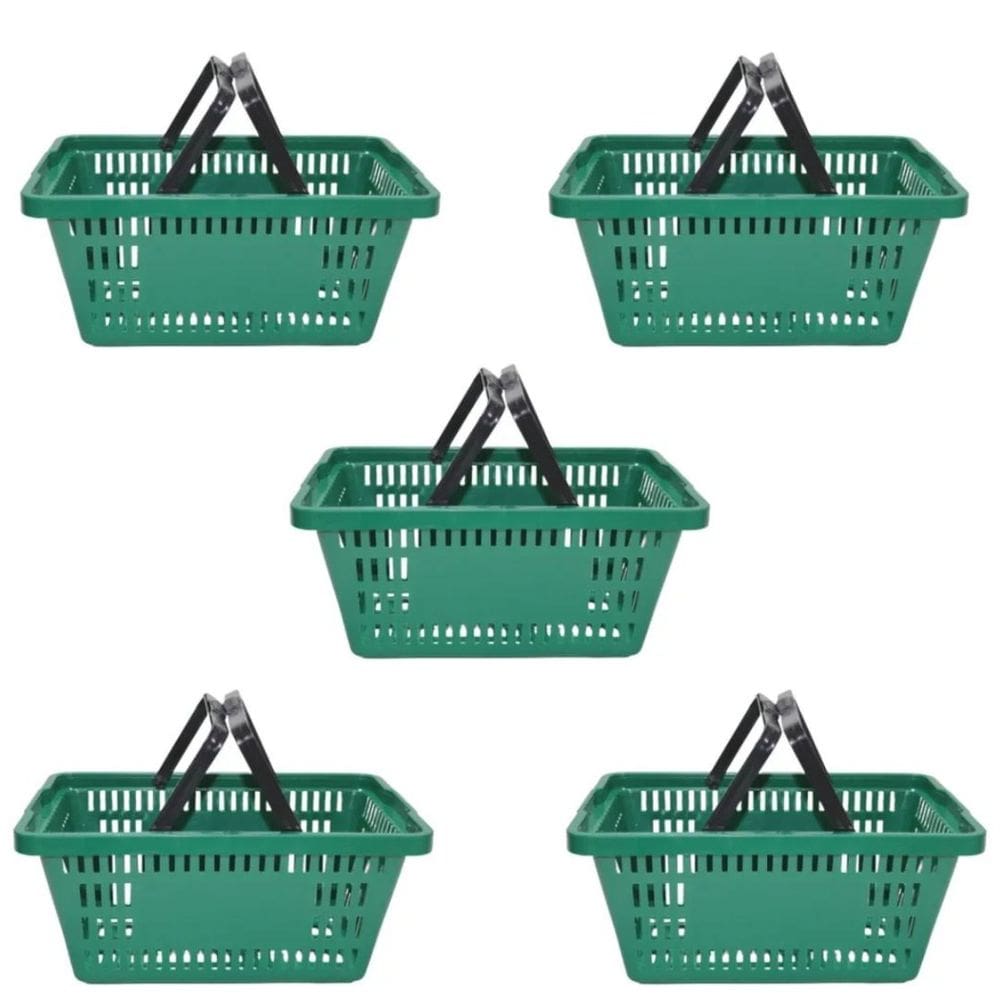 Kit 5 Cesta Plástica de Supermercado 13 Litros