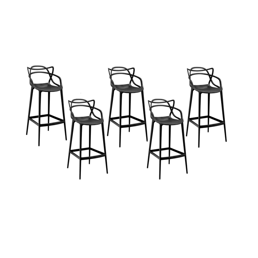 Kit C/ 5 Banquetas Masters Allegra Pretas