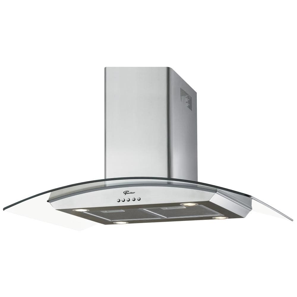 Coifa de Ilha 90cm Fischer Island Vidro com Função Depurador e Exaustor Inox 127V