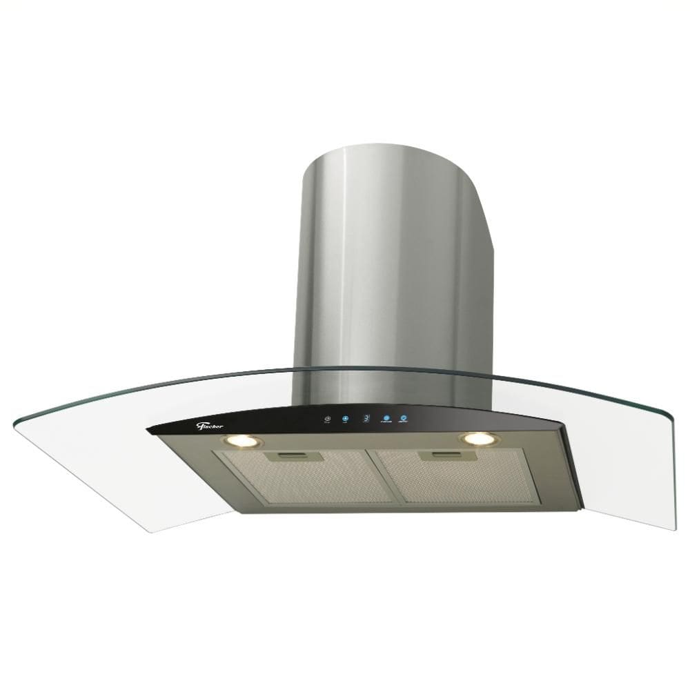 Coifa de Parede 90cm Fischer Talent Touch Vidro com Função Depurador e Exaustor Inox 127V