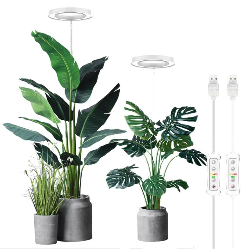 Plant Grow Light yadoker Full Spectrum para plantas de interior, pacote com 2