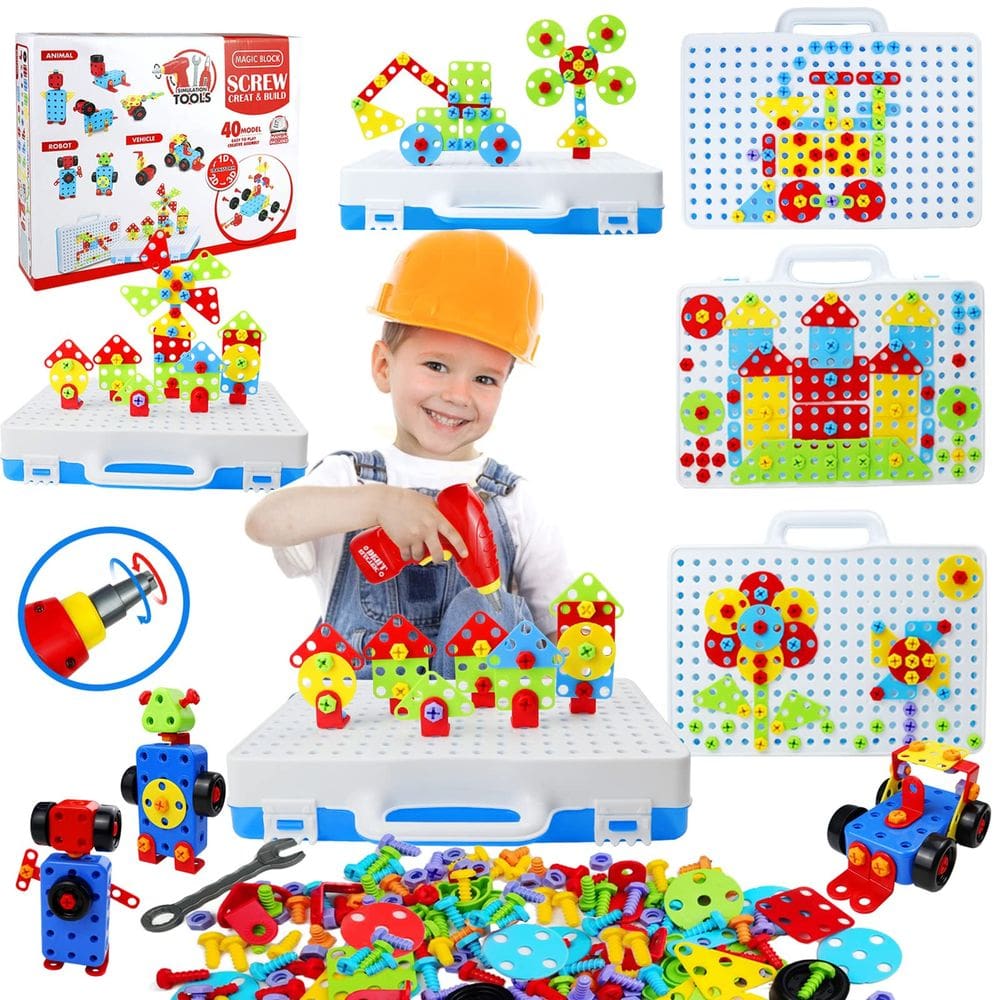 Conjunto de brocas Building Blocks aotipol STEM Toy 232 unidades, de 3 a 8 anos