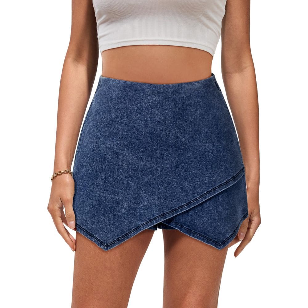 Skort luvamia Mini Jean para mulheres azul atlântico tamanho M/8-10