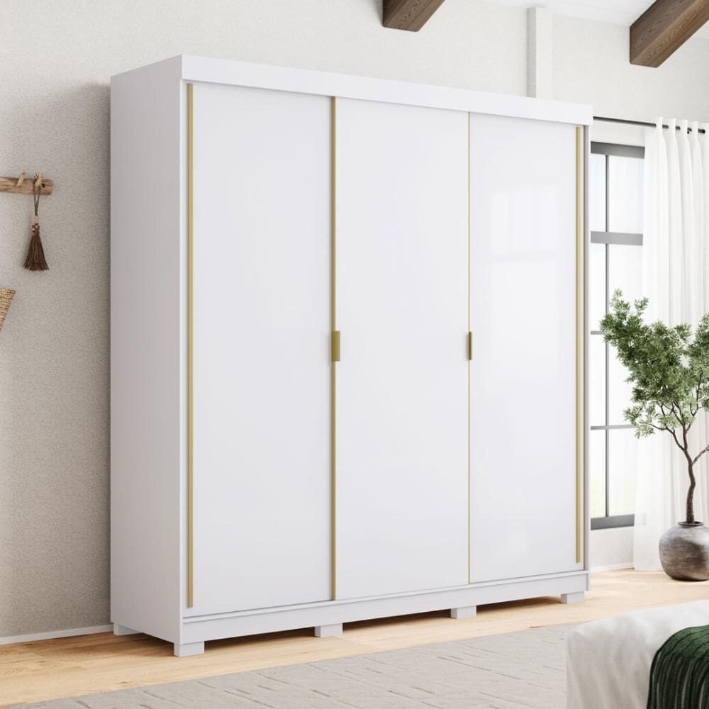 Guarda Roupa Casal 3 Portas 4 Gavetas Porto