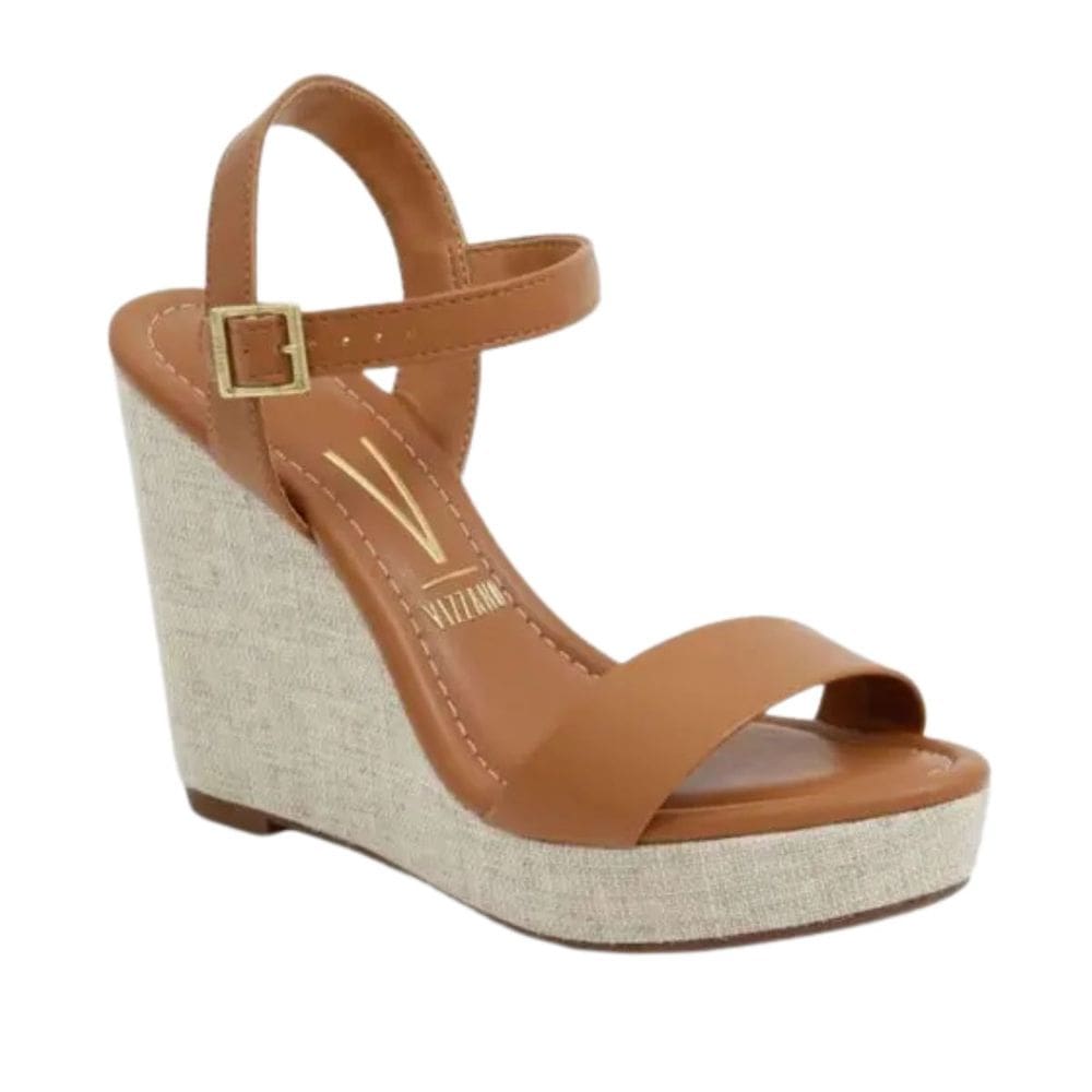 Sandália Vizzano Casual Salto Anabela Plataforma Alto Feminina Caramelo