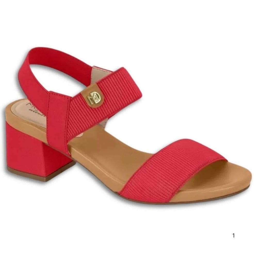 Sandália Modare Conforto Tiras Elástica Salto Baixo Feminina Vermelha