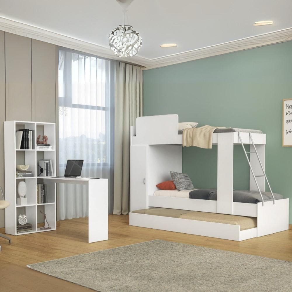Treliche para Colchão 78x188cm com 1 Porta e Escrivaninha Multimóveis MP4364