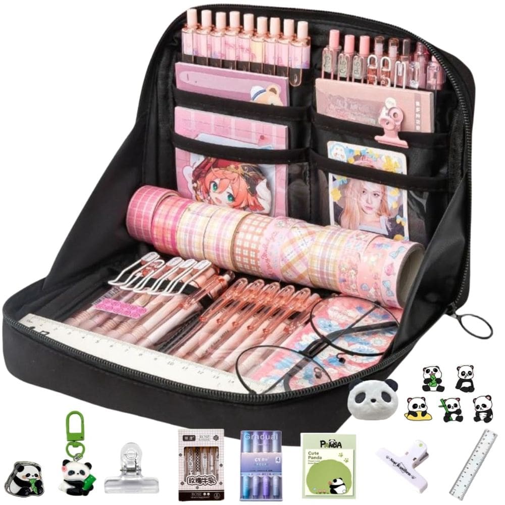 Conjunto de estojos para lápis UIVXXUD Kawaii Cute Aesthetic com 10 acessos.
