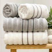 Jogo de Toalha Ondas 100% Algodão 450g/m² 4 peças banho e rosto