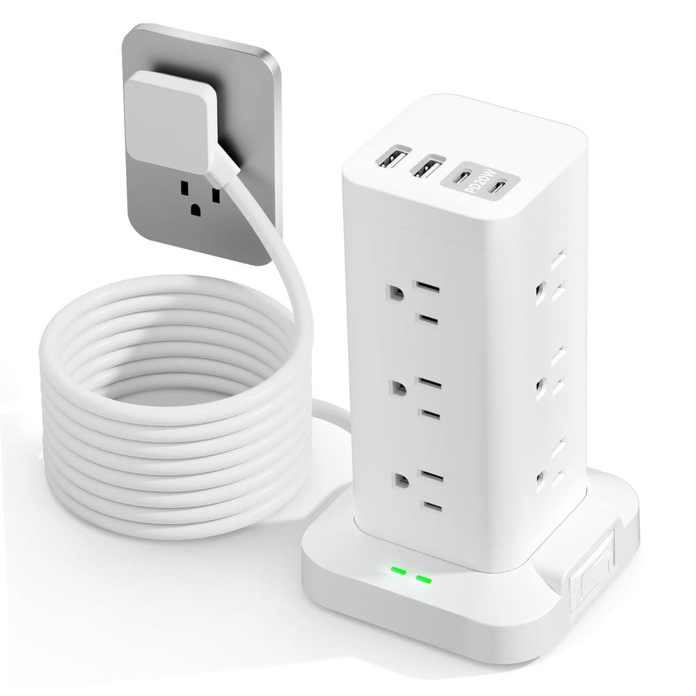 Protetor de sobretensão Power Strip Thoolor 12 tomadas AC 4 portas USB