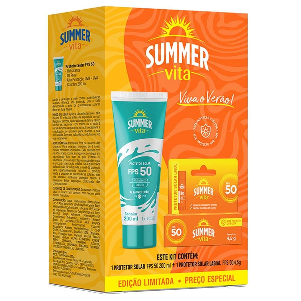 Kit Protetor Solar Summer FPS 50 + Protetor Labial
