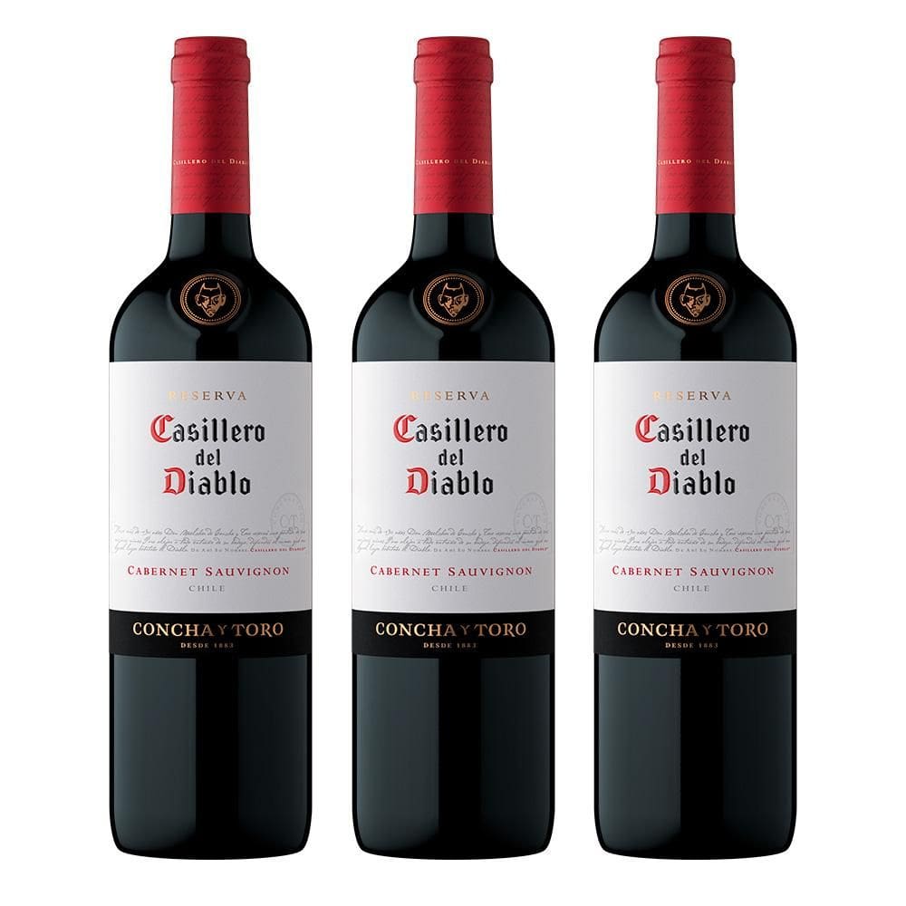 Kit Vinho Chileno Casillero Del Diablo C. Sauvignon - 3 un