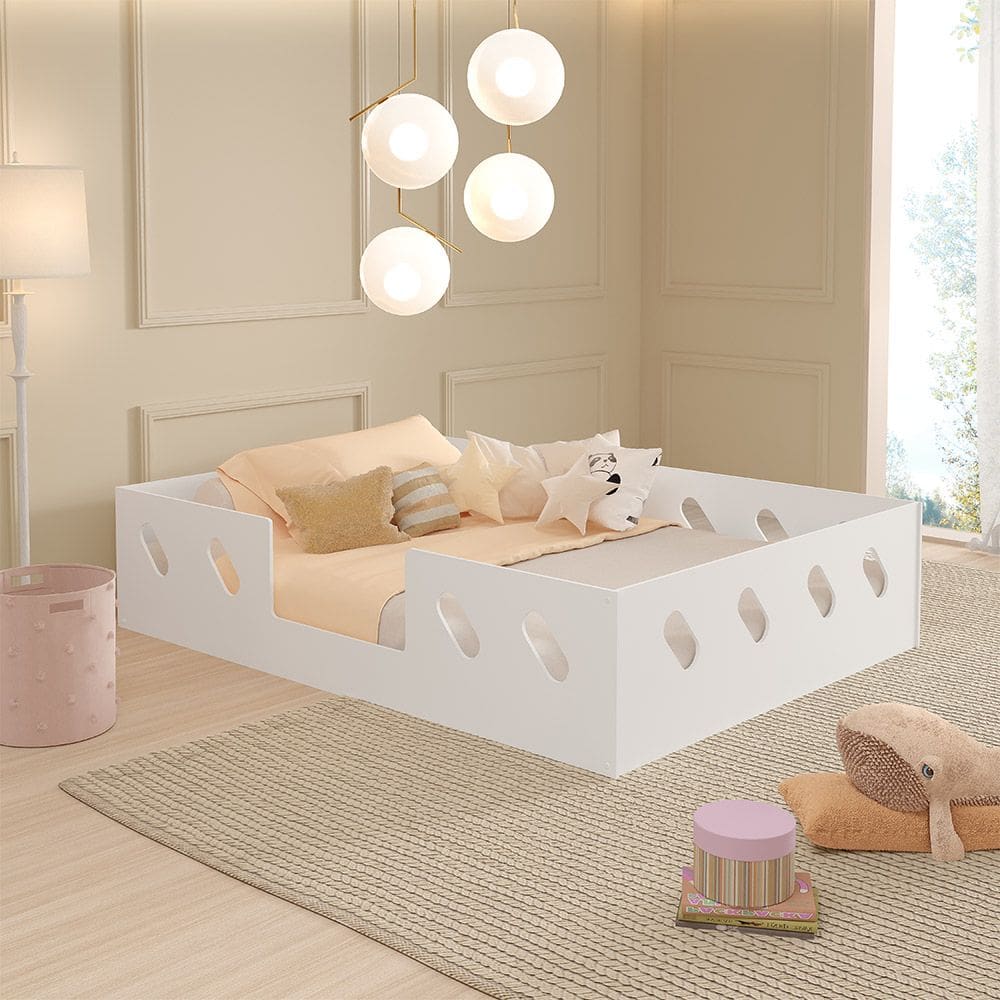 Cama Infantil Montessoriana Mdf Branca
