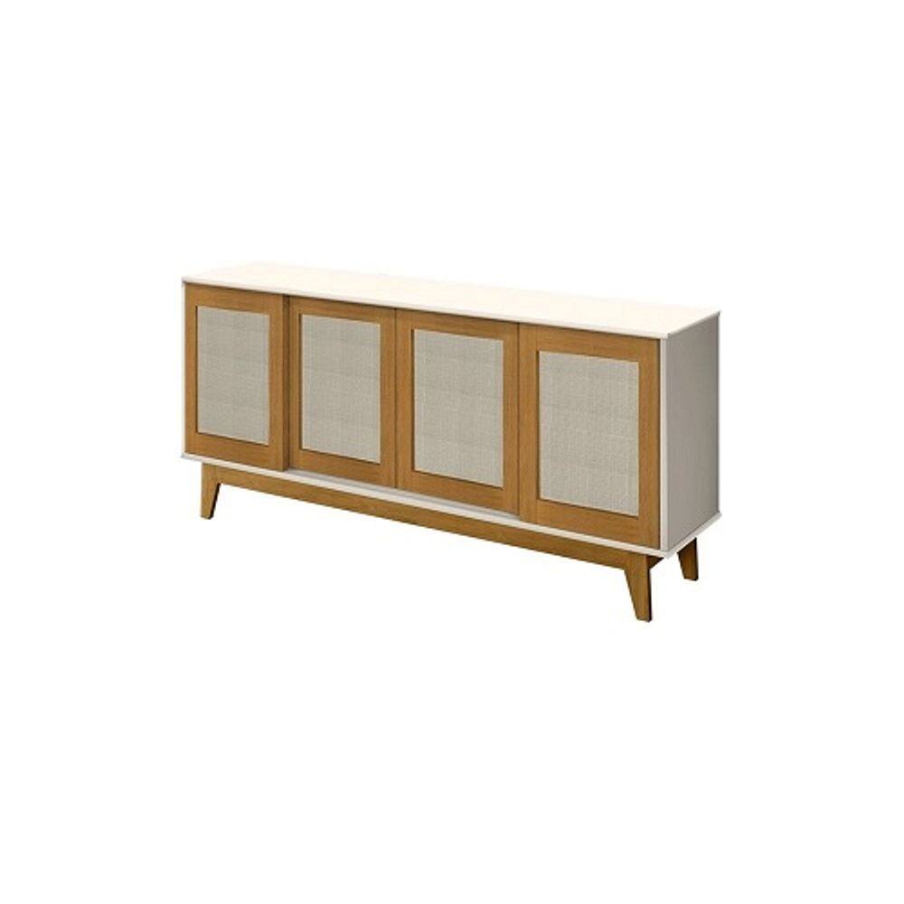 Buffet Detroit 4 Portas Branco/Madeira - Tebarrot Móveis
