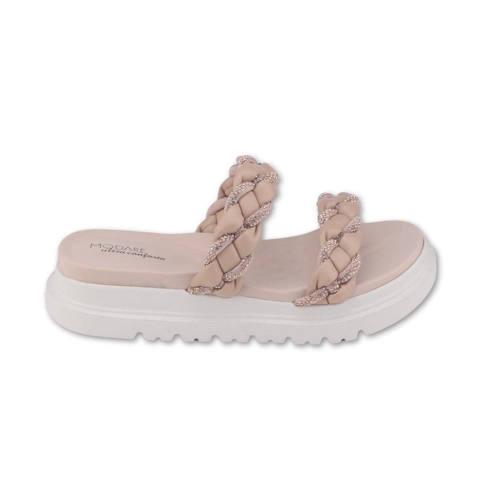 Chinelo Papete Feminina Modare 7200.103 Strass Brilho