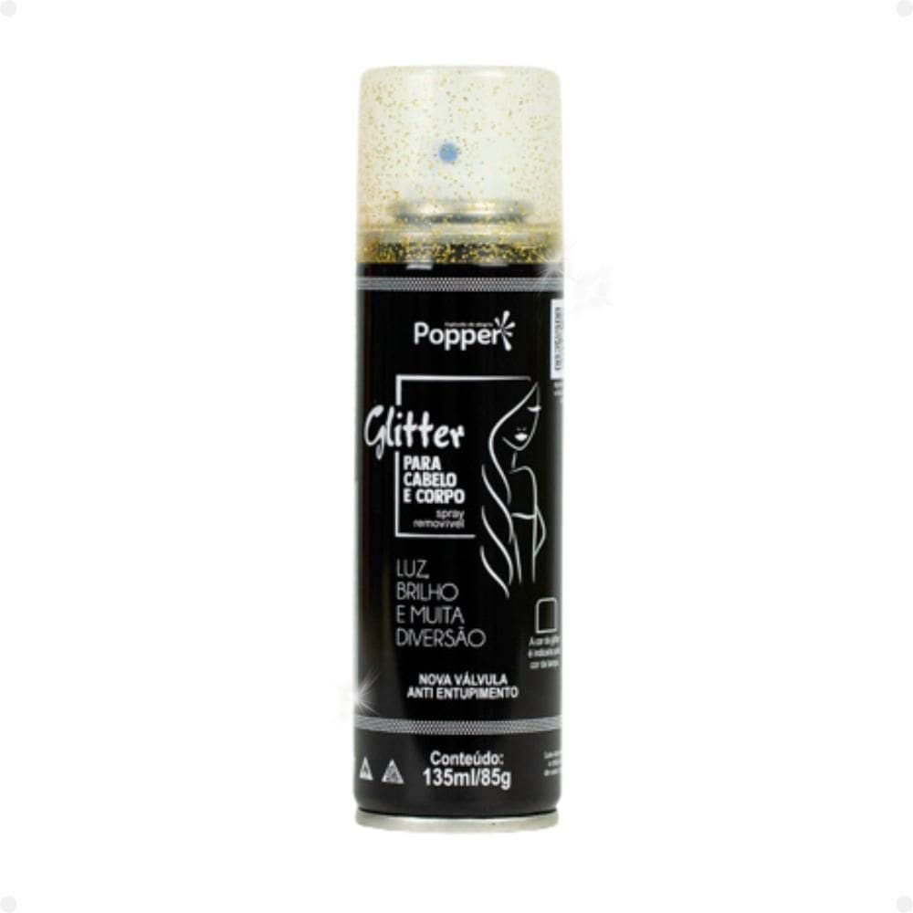 Glitter Popper Para Cabelo e Corpo Dourado 150ml