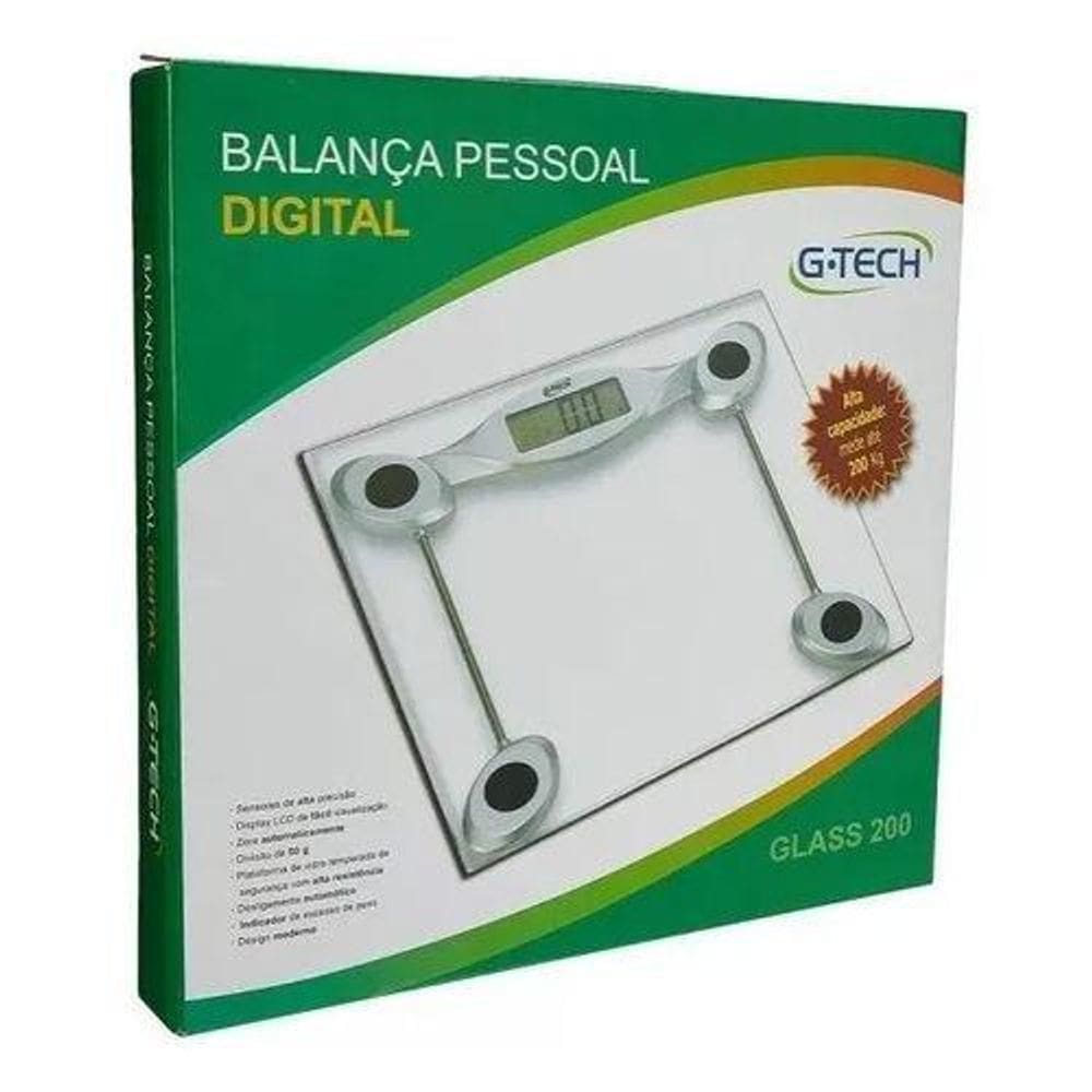 Balança Digital De Vidro Pesa Até 200 Kg G-TECH