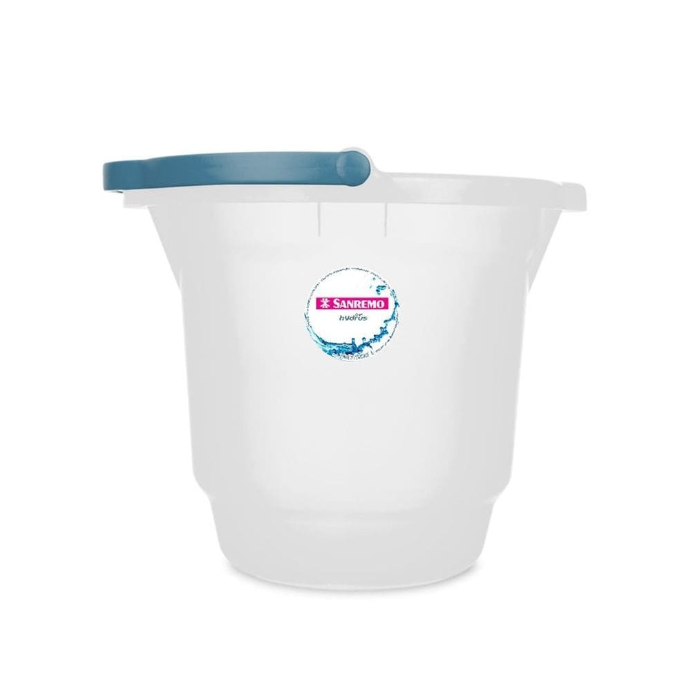 Balde Plástico 15 Litros Transparente Resistente Para Limpeza Casa Lavanderia - 250 Sanremo