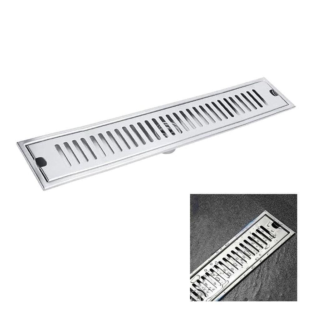 Ralo Linear Inox 50cm Banheiro Area Externa Anti Odor Anti Inseto Seguro Resistente Lavabo Quintal