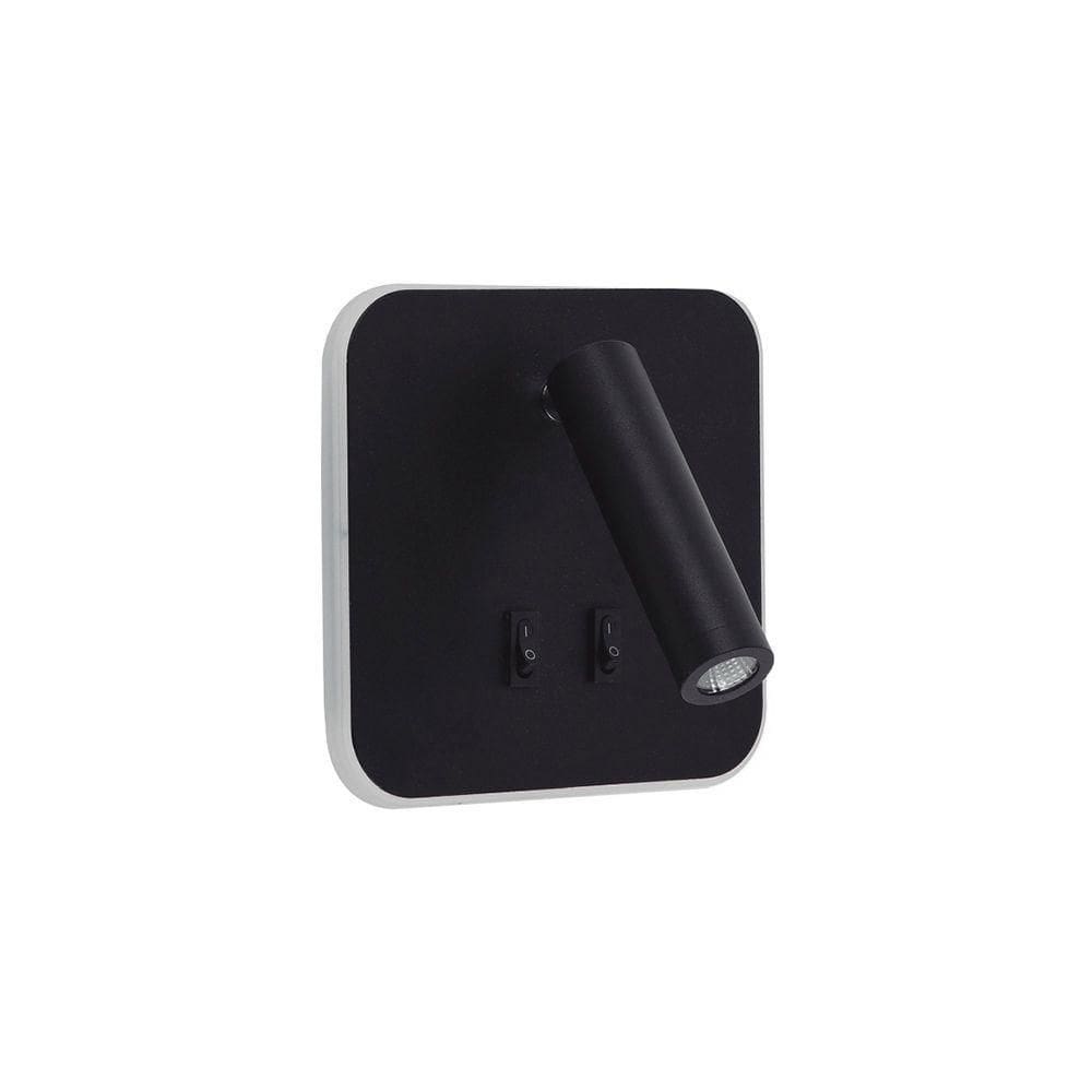 Arandela Astraled Acker Led Com Interruptor Bivolt Preto Ad-4035