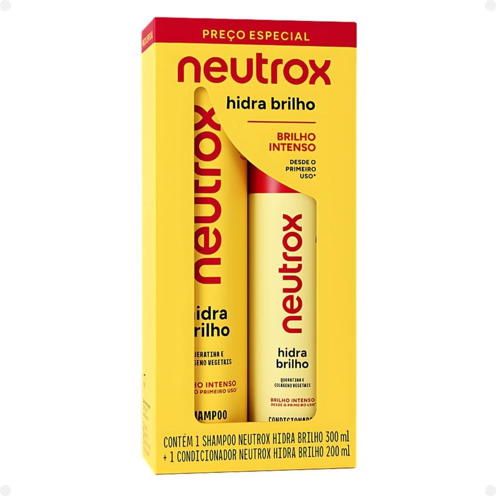 Kit Neutrox Hidra Brilho: Shampoo 300ml e Condicionador 200ml