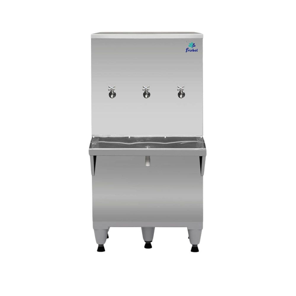 Bebedouro de Coluna Industrial 3 Torneiras 100 Litros Frisbel RA10 Inox 127V
