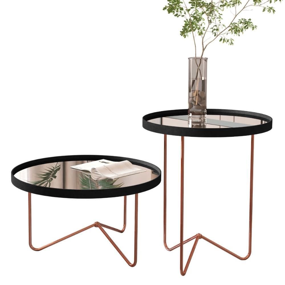 Conjunto de Mesa Saramandaia Preto Bronze