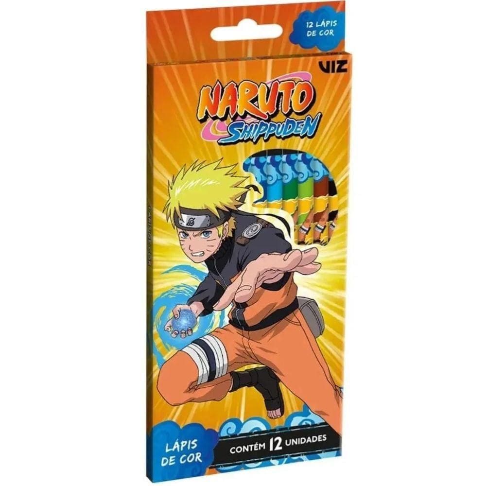 Lápis De Cor Naruto Shippuden 12 Cores Viz