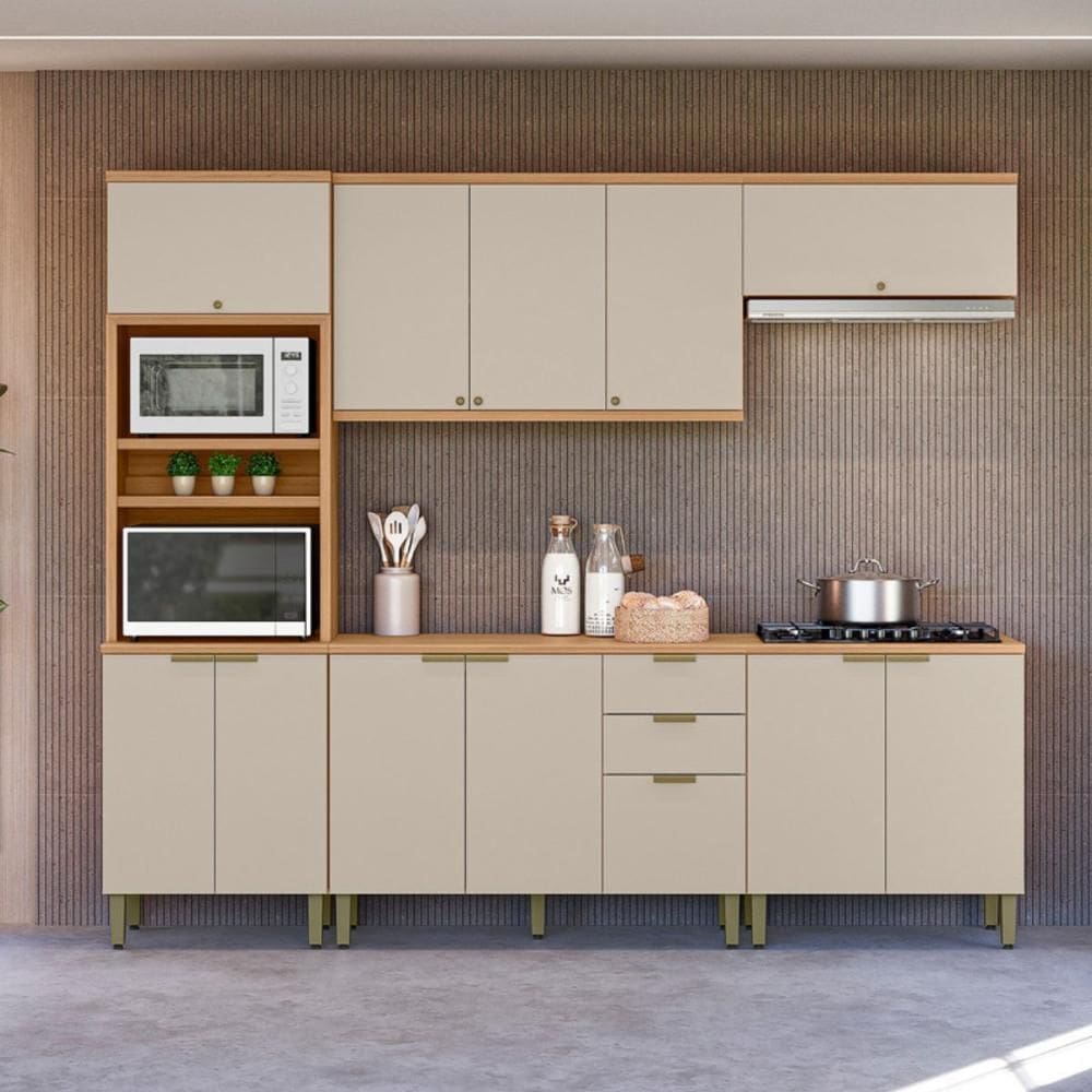 Conjunto Cozinha Compacta Tocantins Jequitiba Off White