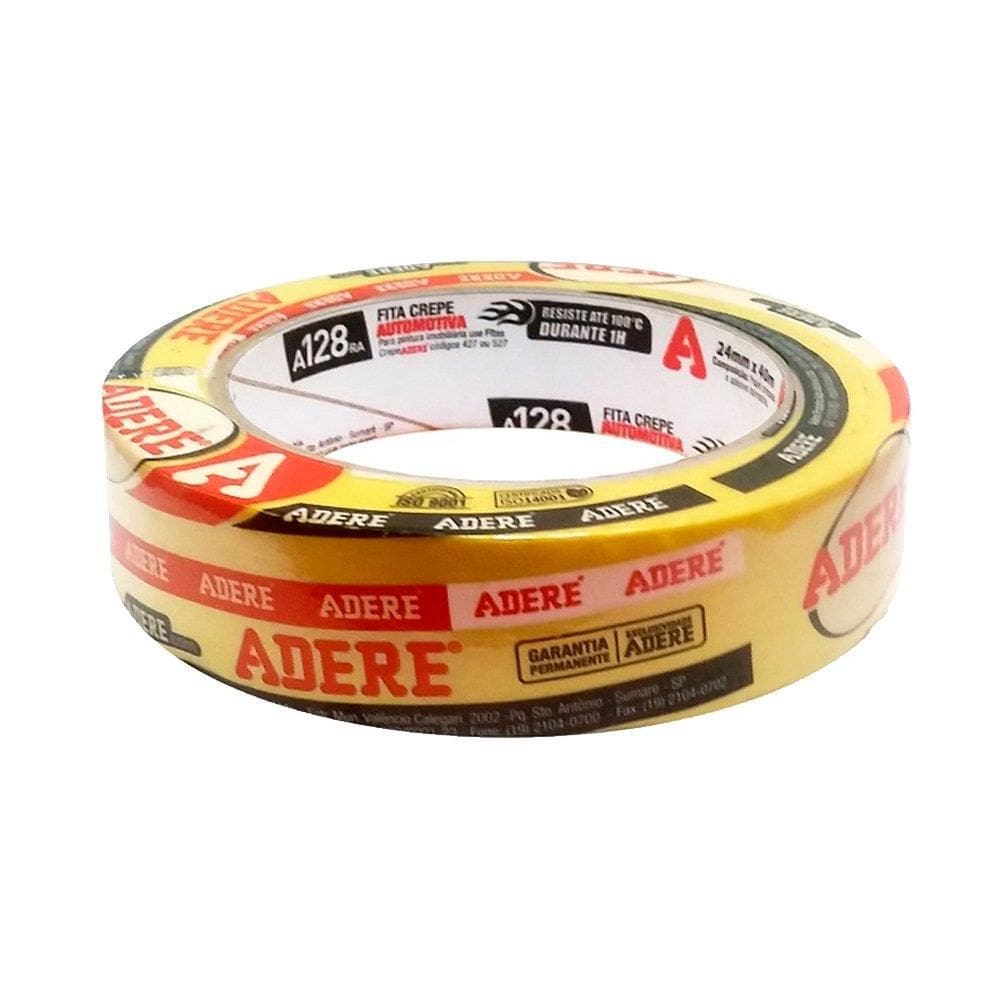 Fita Crepe Adere Automotiva A128RA/S 24mmX40m Amarela - Embalagem com 5 Unidades