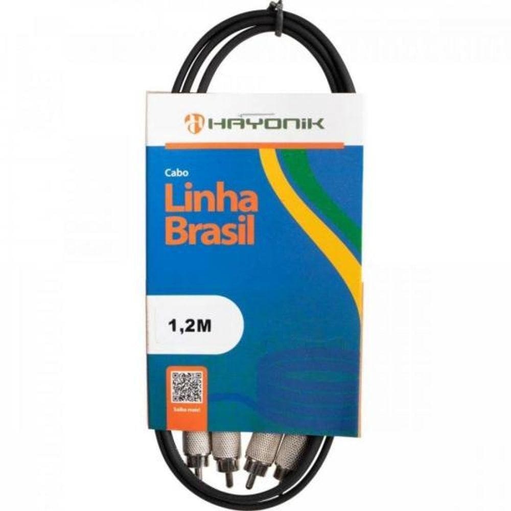 Cabo De áudio Hayonik Linha Brasil 2rca2 1,2 Metros Preto
