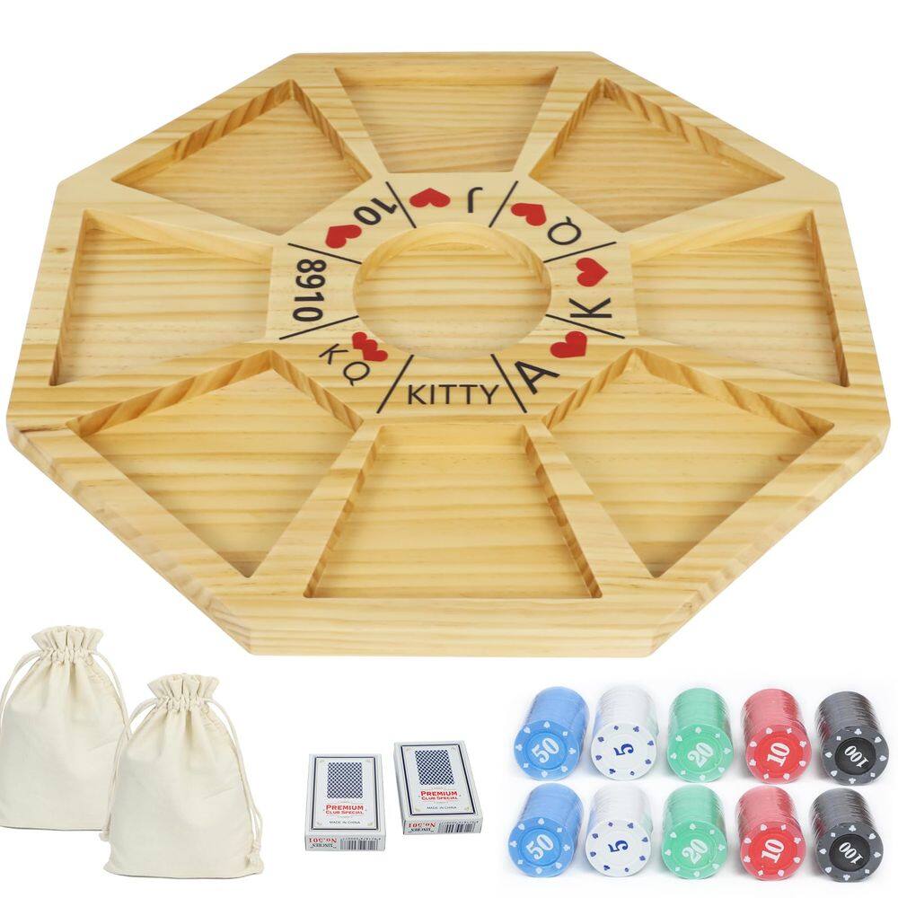 Conjunto Michigan Rummy Game Deluxe Jyquorp 50 cm com 200 fichas