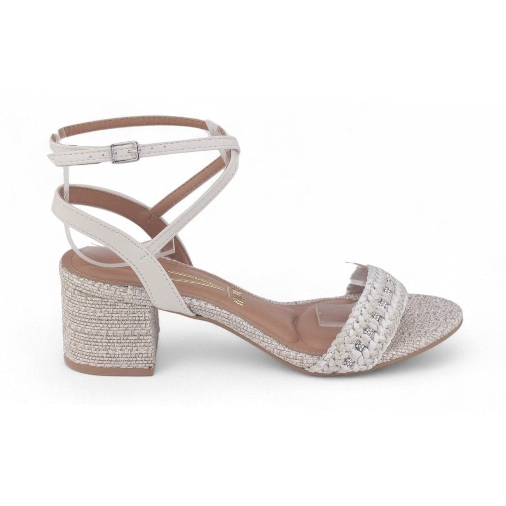 Sandália Feminina Vizzano 6291.147 Salto Bloco Tramado