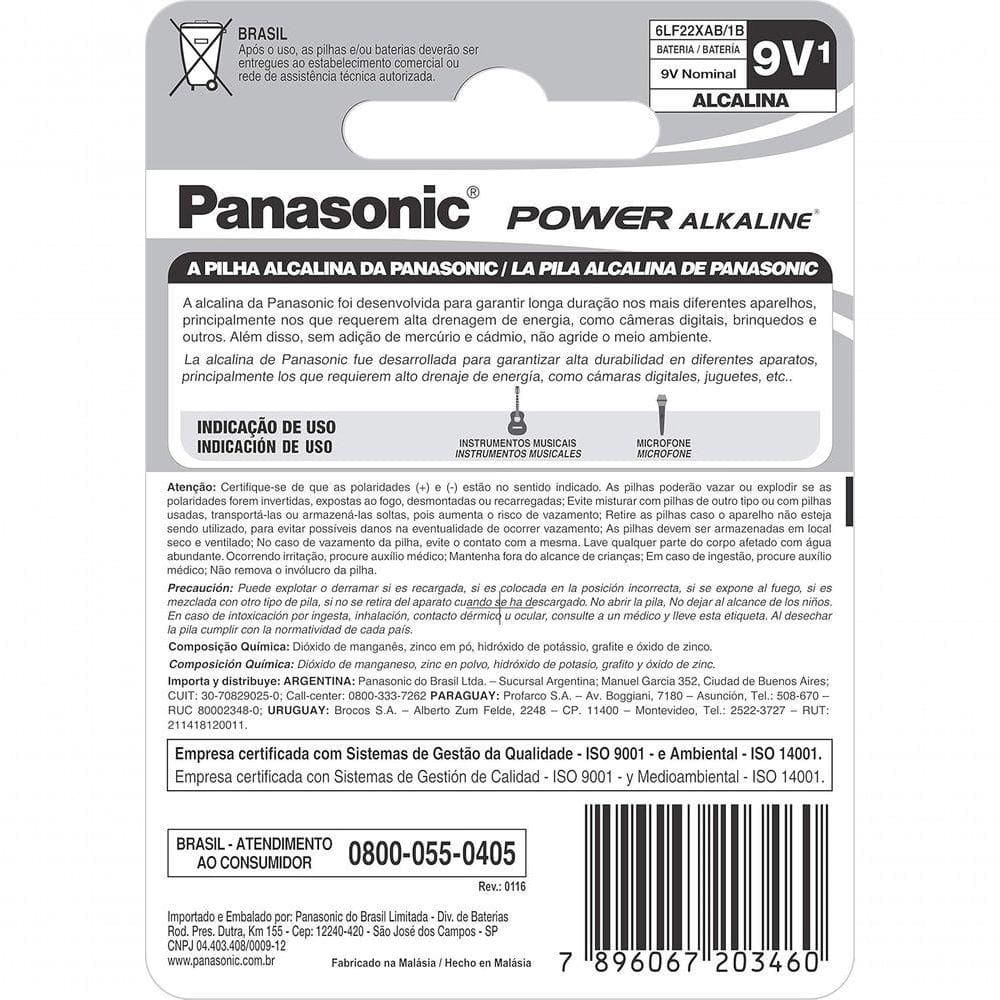 Bateria Alcalina 9v 6lf22xab-1b24