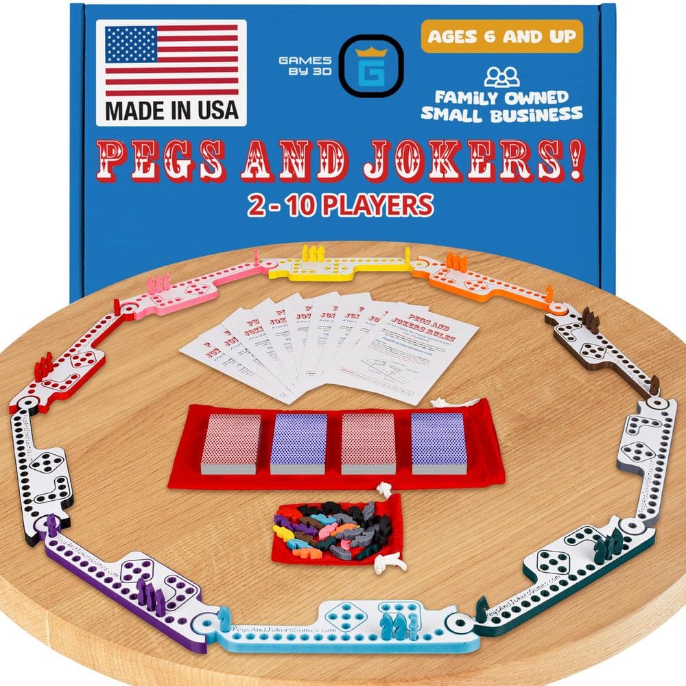 Jogo de tabuleiro 3D Pegs and Jokers Strategic Fun Family de 2 a 10 jogadores