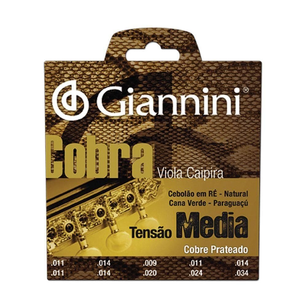 Corda Viola Caipira Giannini Gesvm Media Cobre Prateado