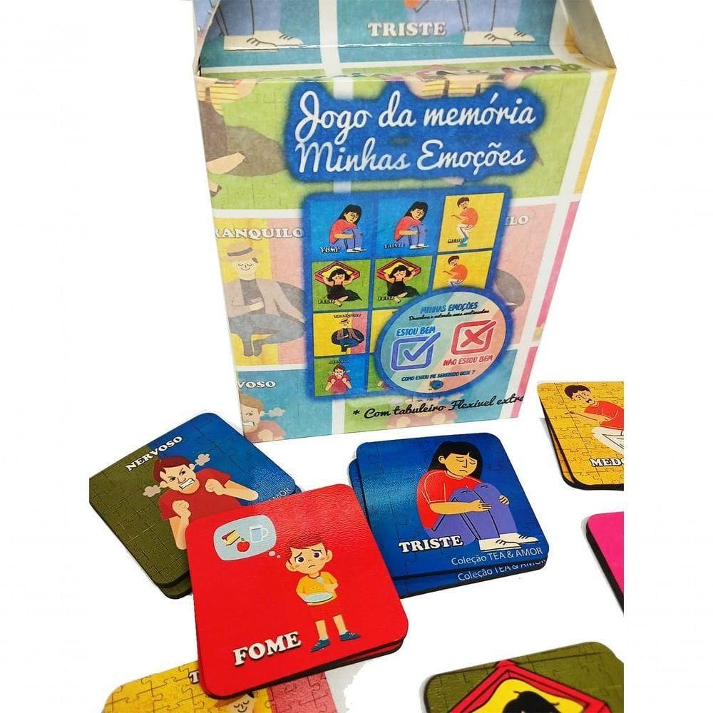 Super Jogo Da Memória Emoções De 7 Pares Para Autistas Com Tabuleiro Exclusivo Como Estou Hoje