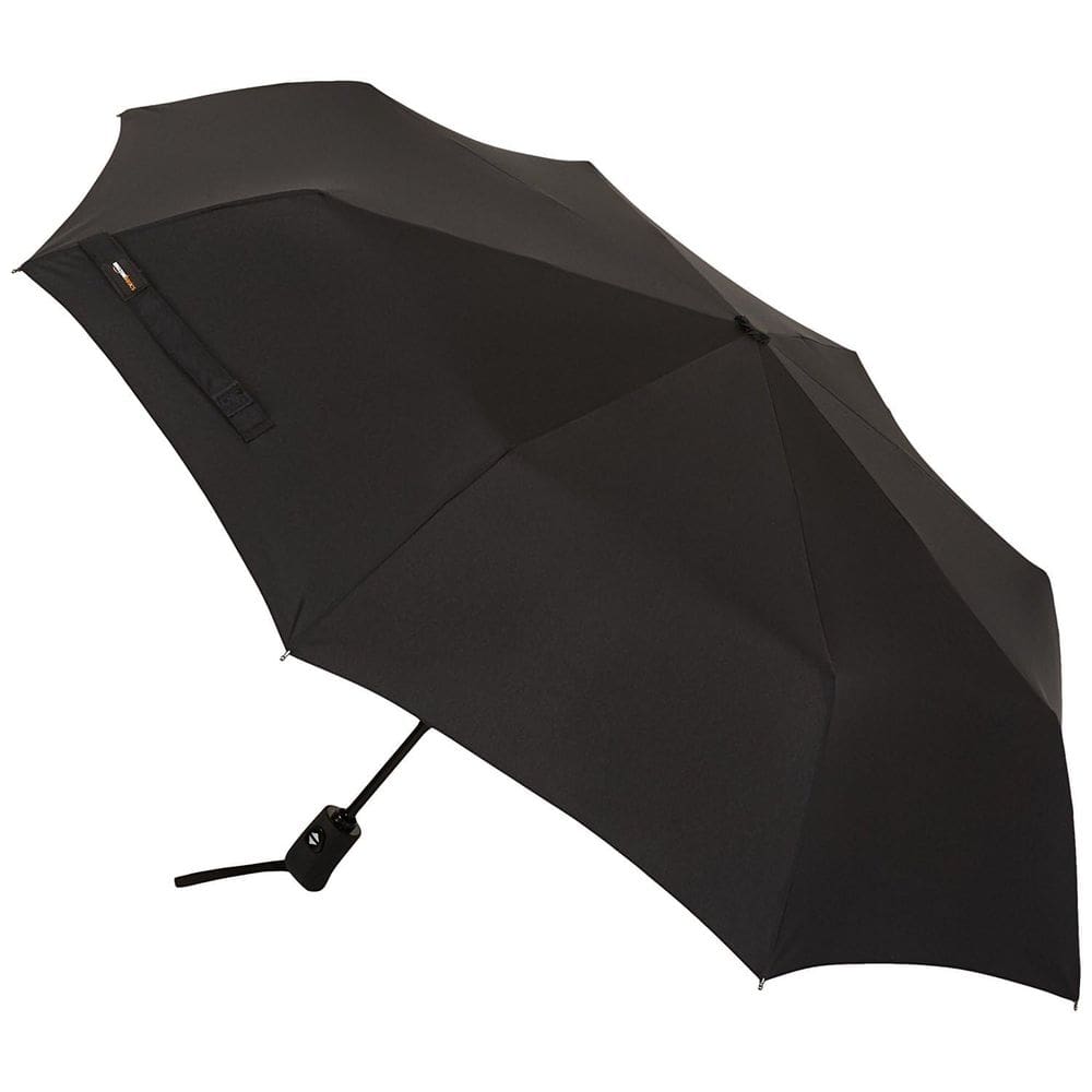 Guarda-chuva de viagem Amazon Basics redondo automático preto