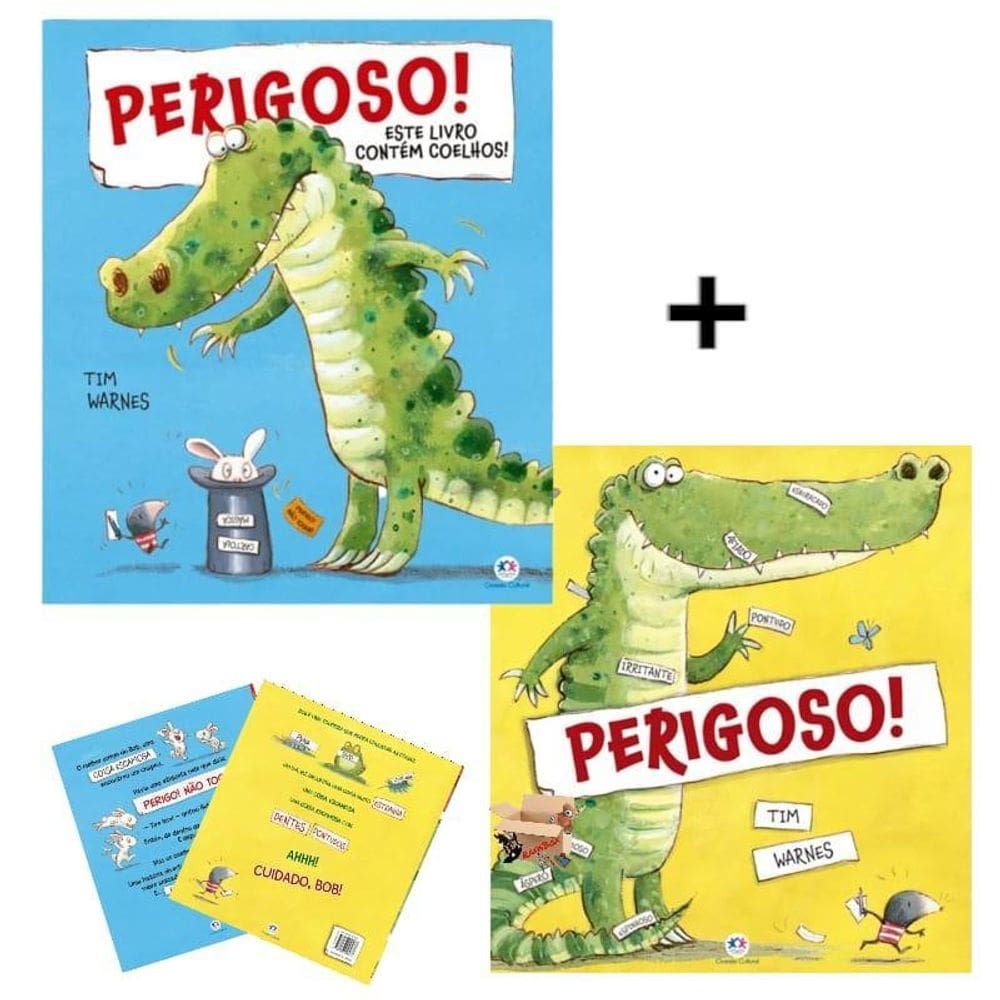 Kit 2 Livros Infantil Perigoso E Este Livro Contém Coelhos