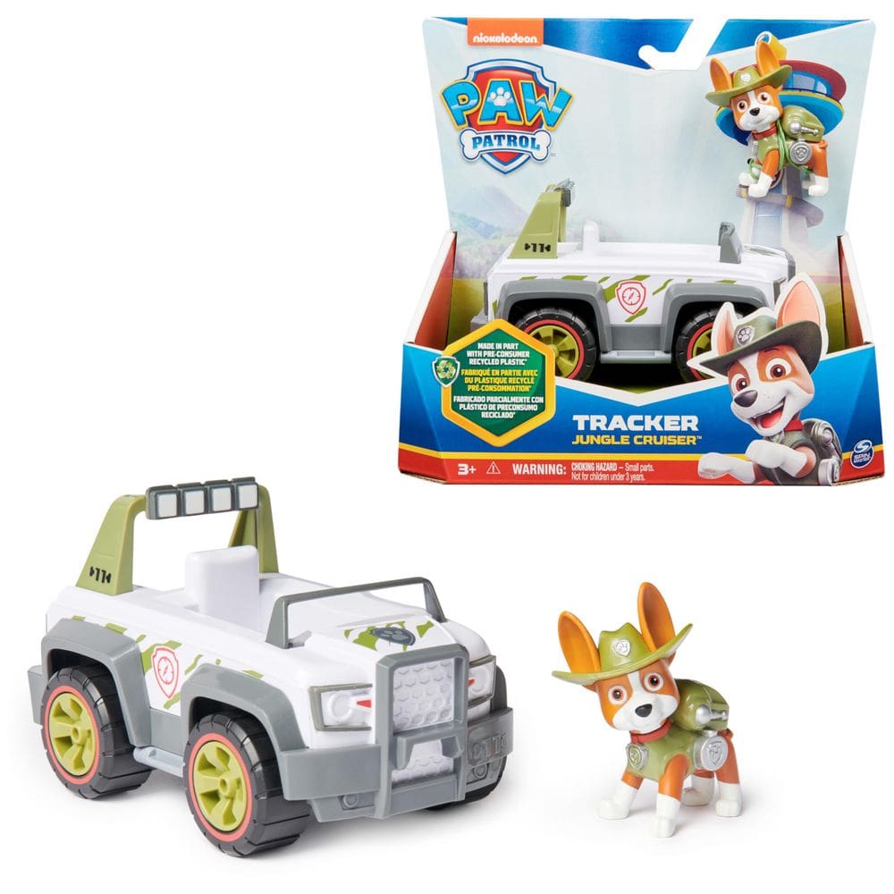 Carro de brinquedo Paw Patrol Jungle Cruiser com rastreador de figuras de 3 anos ou mais