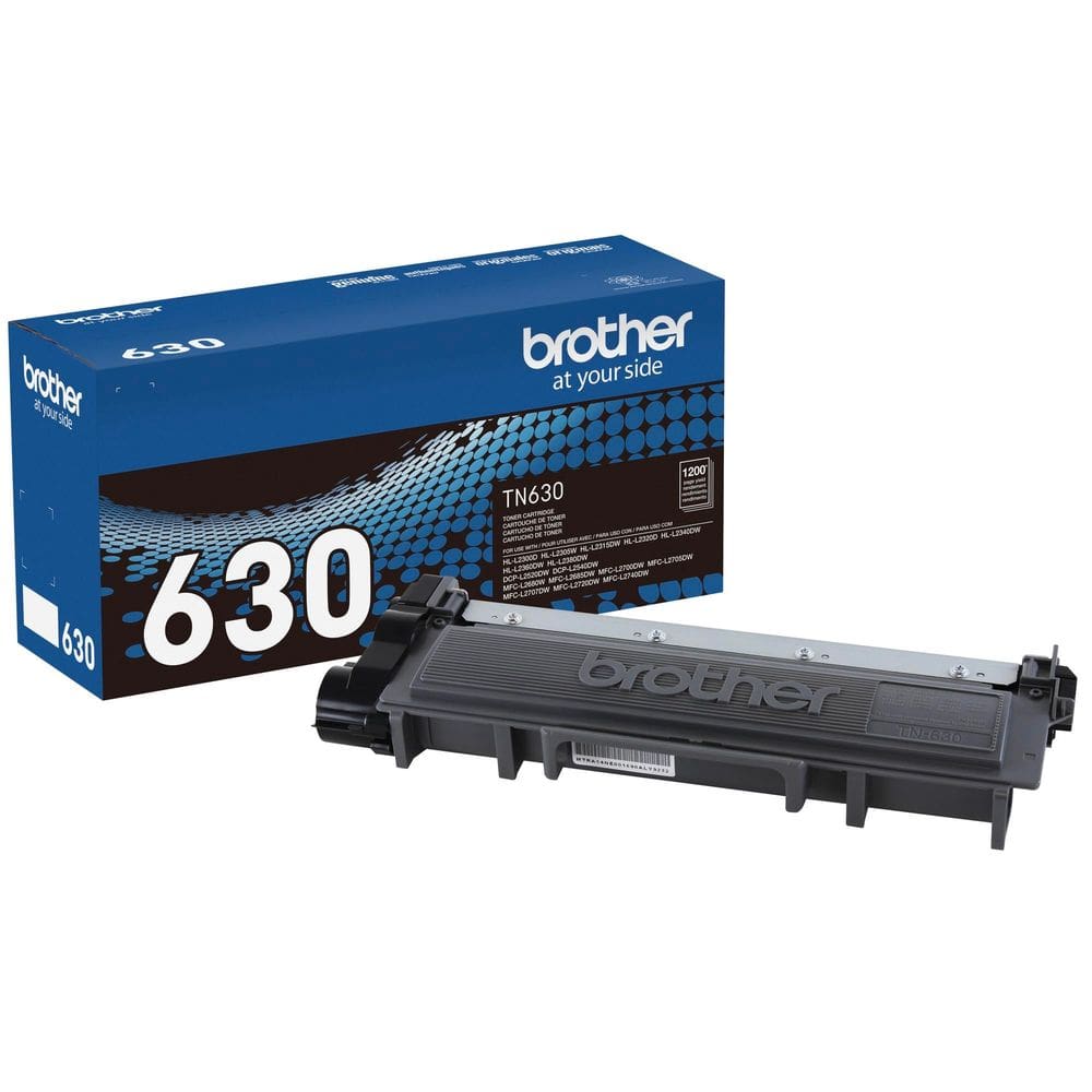 Cartucho de toner Brother TN630 preto Rendimento de 1.200 páginas