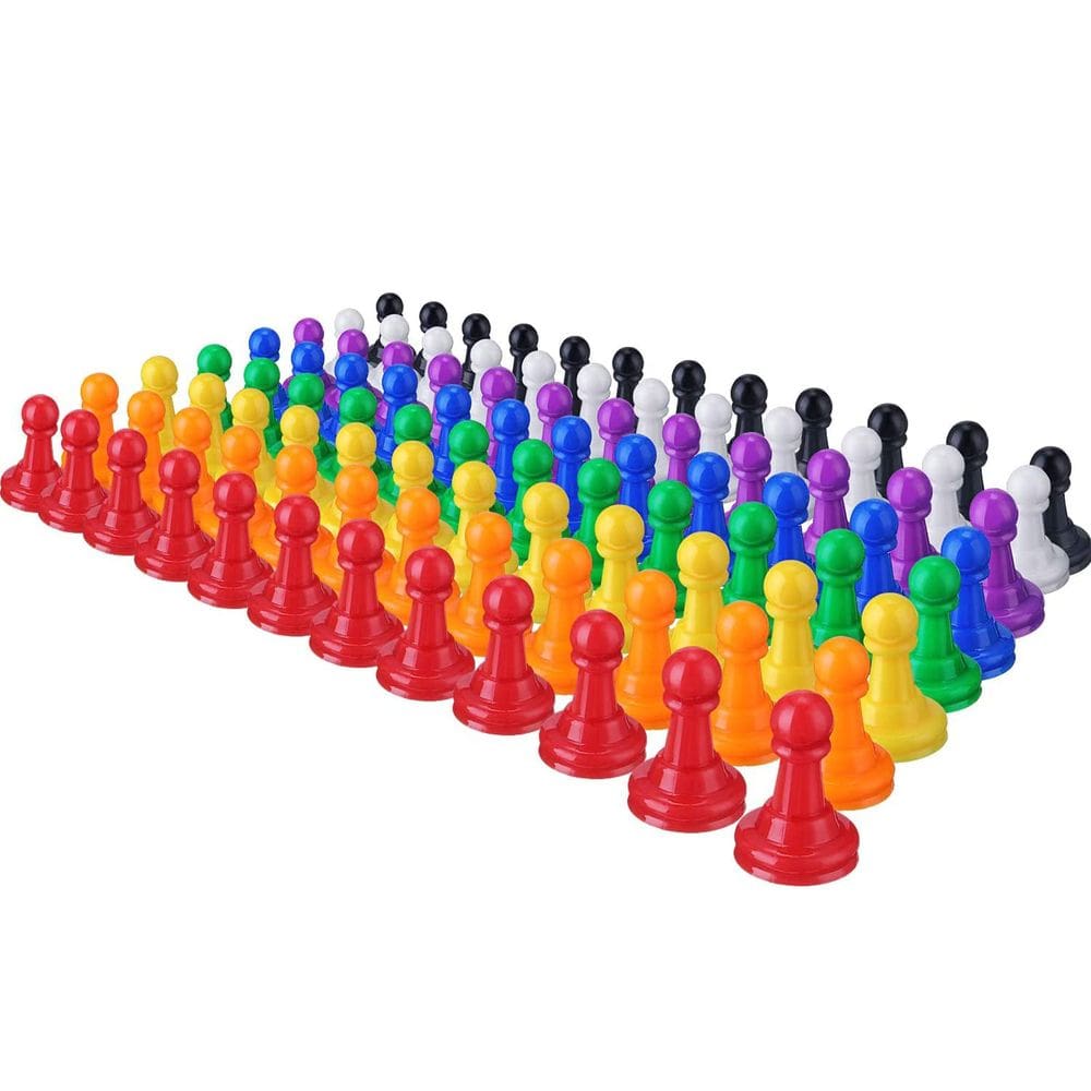 Peças de jogo de tabuleiro Hestya 96 peças de peão de plástico multicolorido