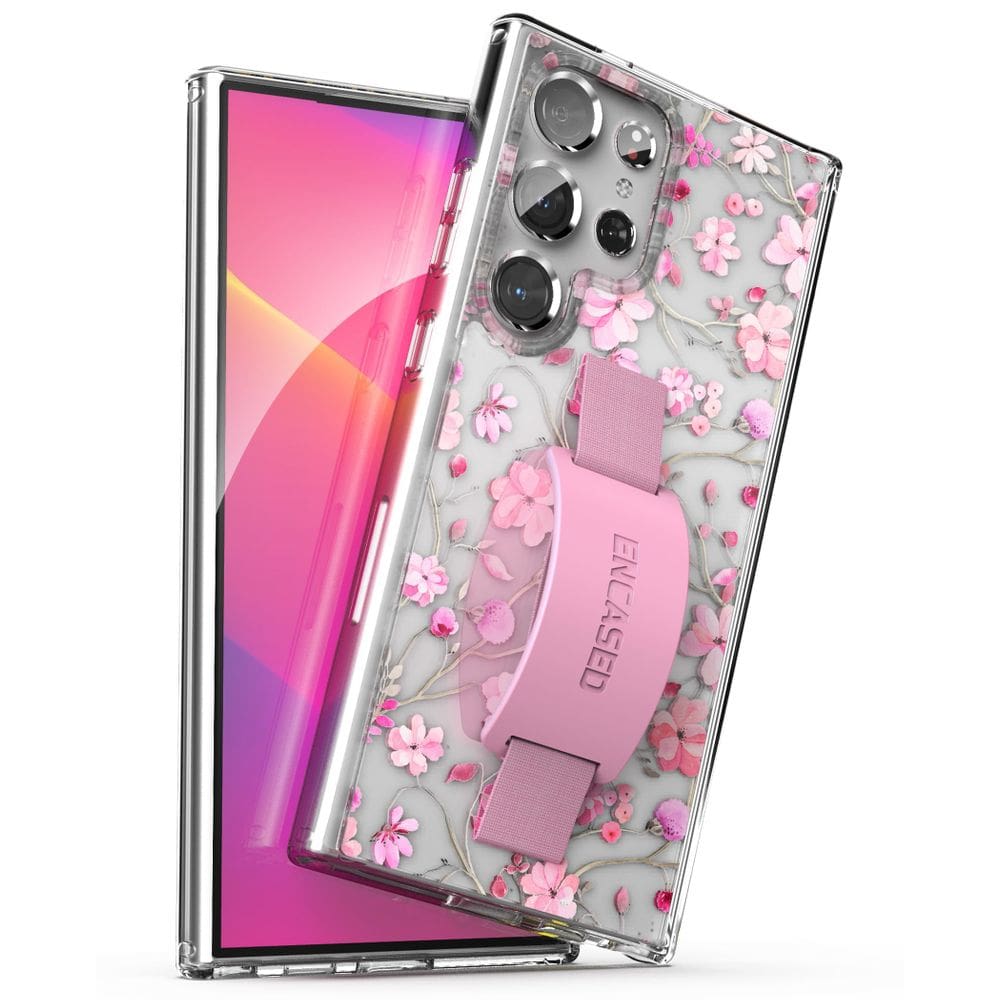 Capa revestida com laço para Samsung Galaxy S24 Ultra com alça de mão