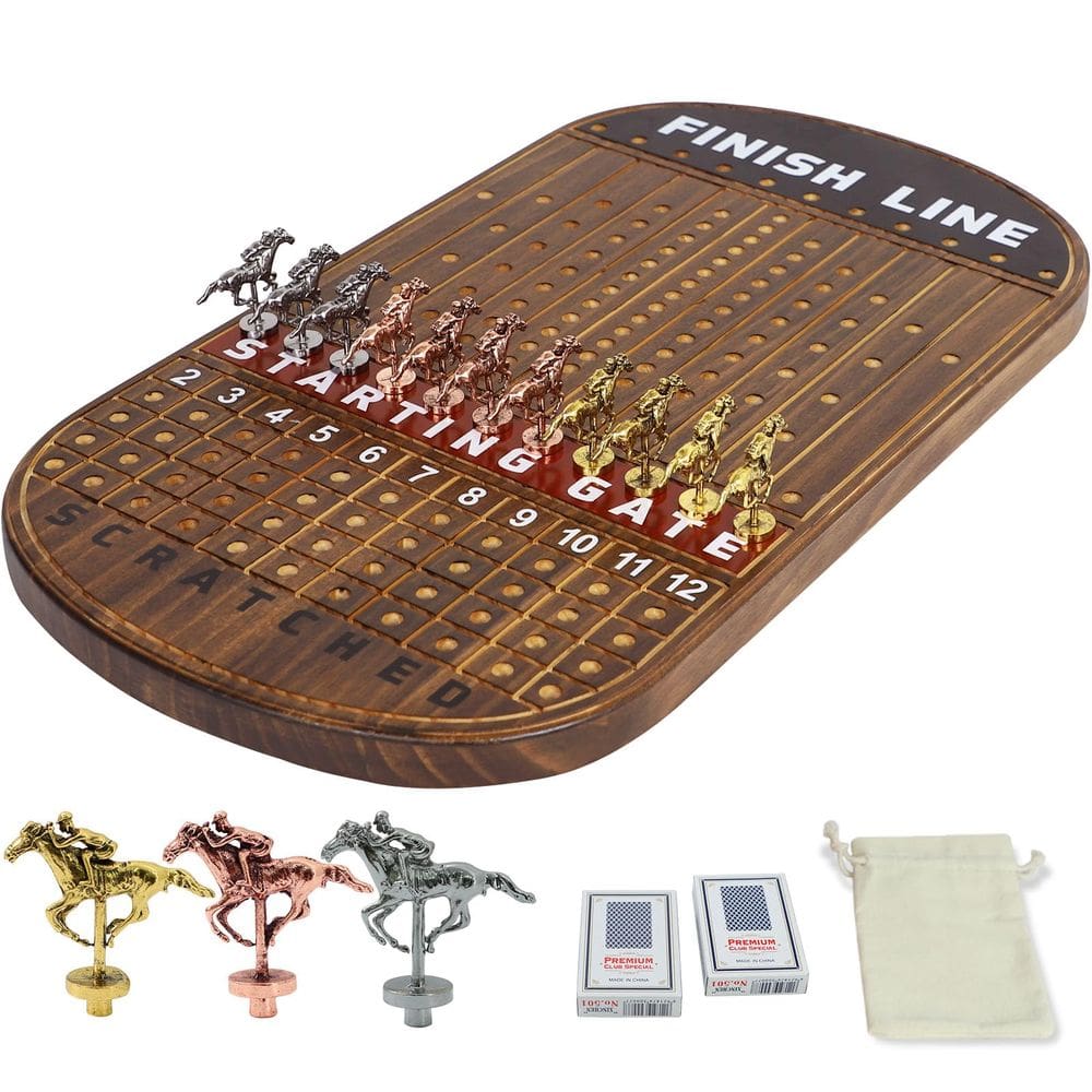 Jogo de tabuleiro de corrida de cavalos Jyquorp Racing Game Solid Wood 11 jogadores